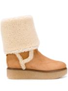 Salvatore Ferragamo Lined Boots - Brown