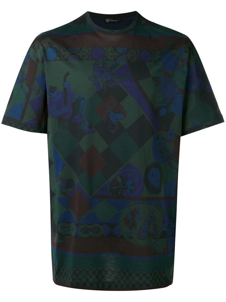 Versace - Printed T-shirt - Men - Cotton - S, Blue, Cotton