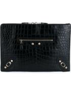 Balenciaga Embossed Crocodile Effect Clutch