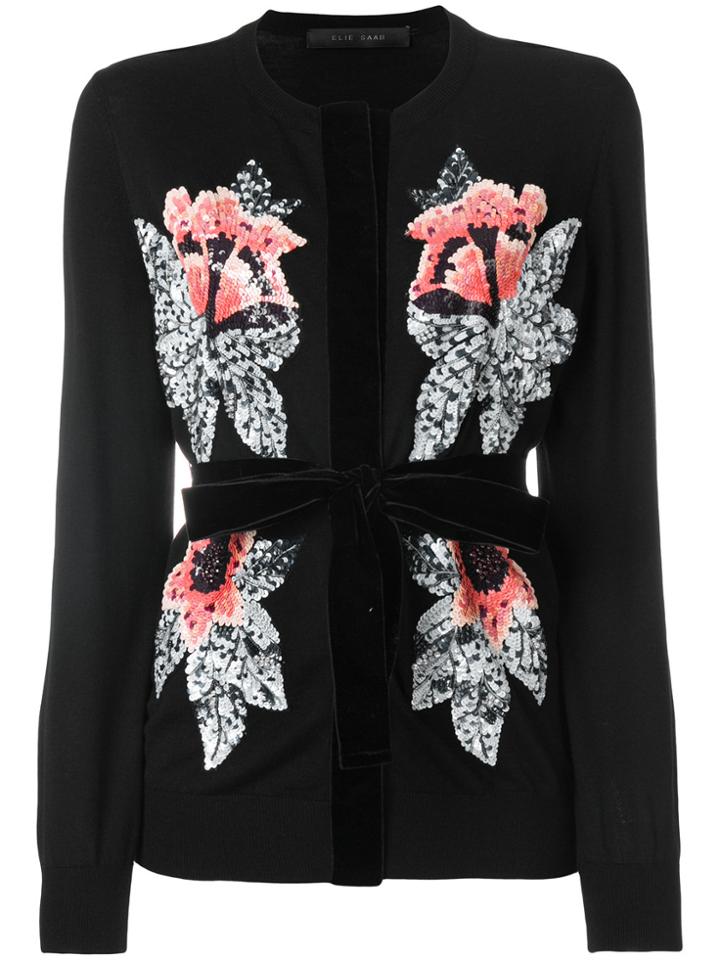 Elie Saab Sequin Embellished Cardigan - Black