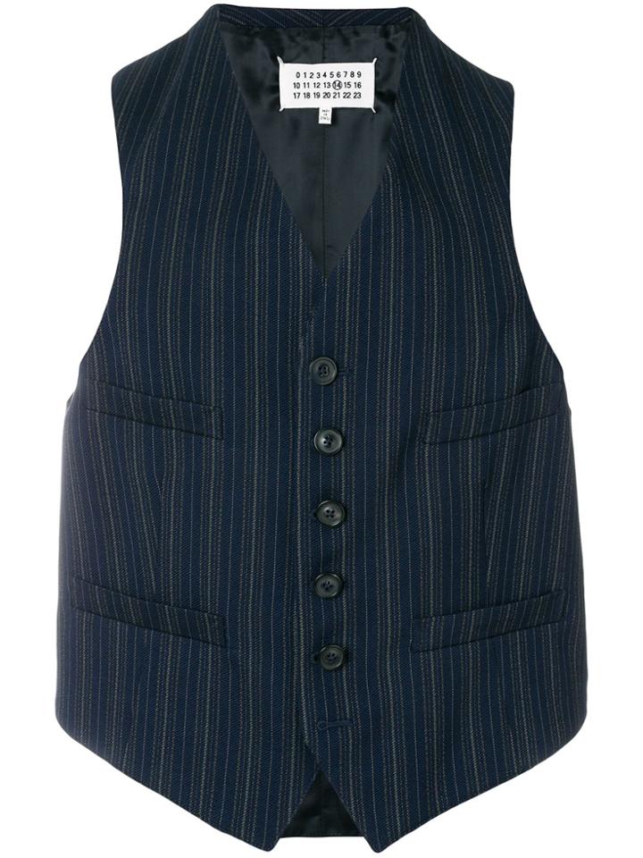 Maison Margiela Pinstripe Waistcoat - Blue