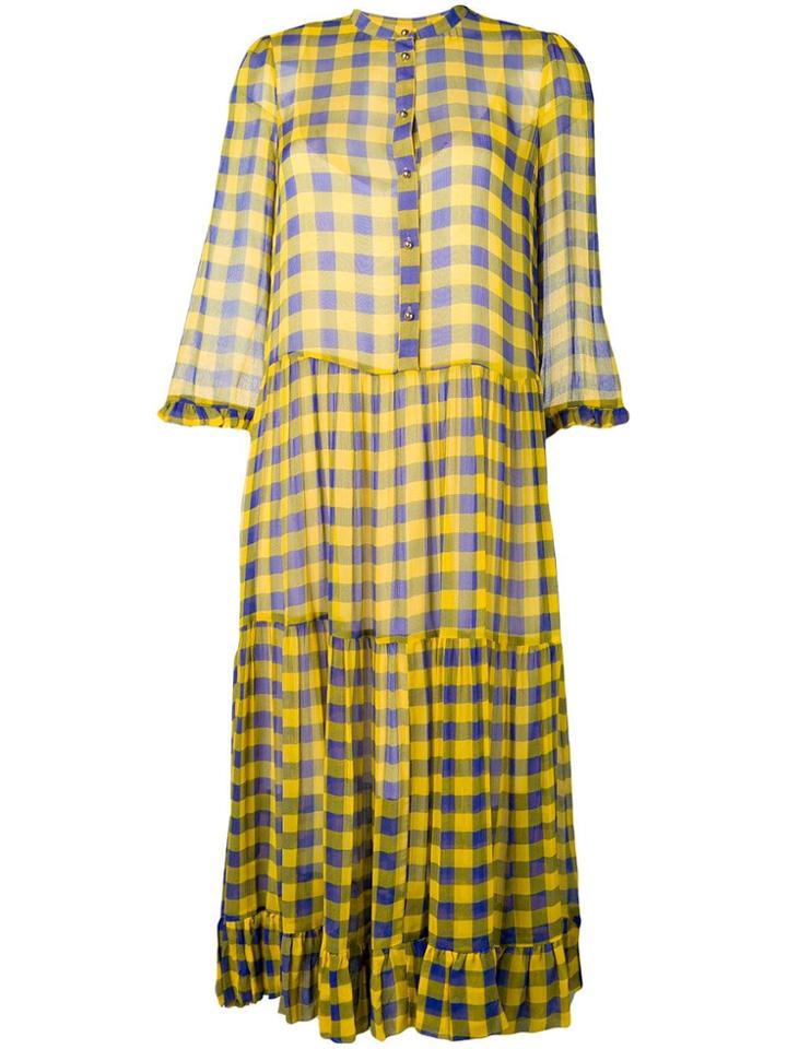 Baum Und Pferdgarten Check Print Shirt Dress - Yellow