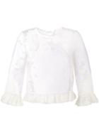 Alberta Ferretti - Embroidered Ruffle Blouse - Women - Silk/cotton/polyamide/polyester - 42, White, Silk/cotton/polyamide/polyester