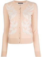 Alexander Mcqueen Lace Bird Jacquard Cardigan - Neutrals