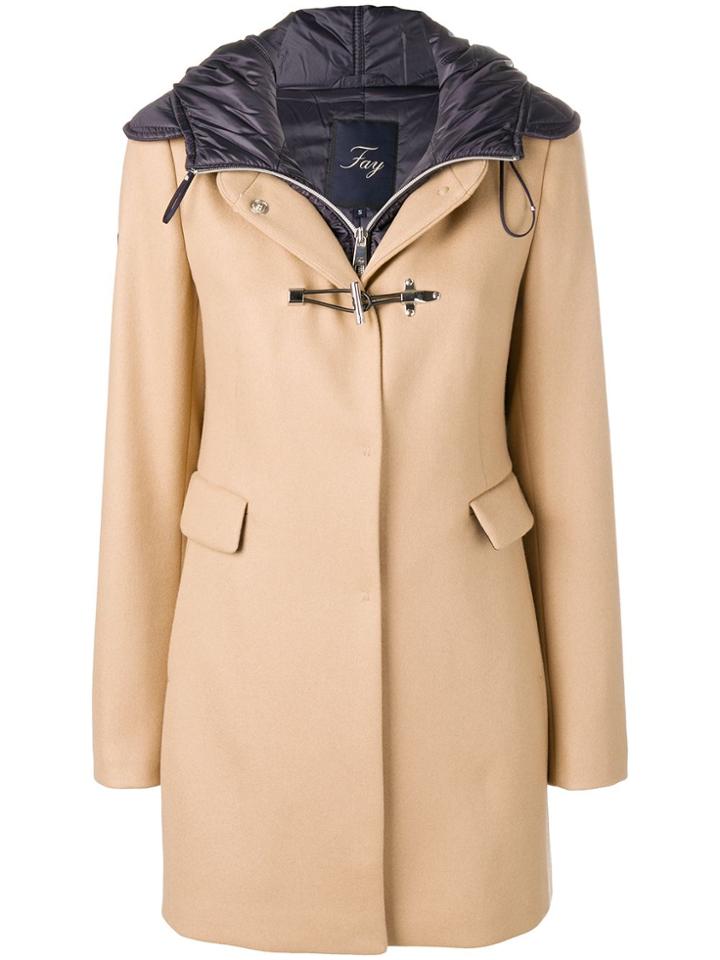 Fay Classic Midi Hooded Coat - Nude & Neutrals