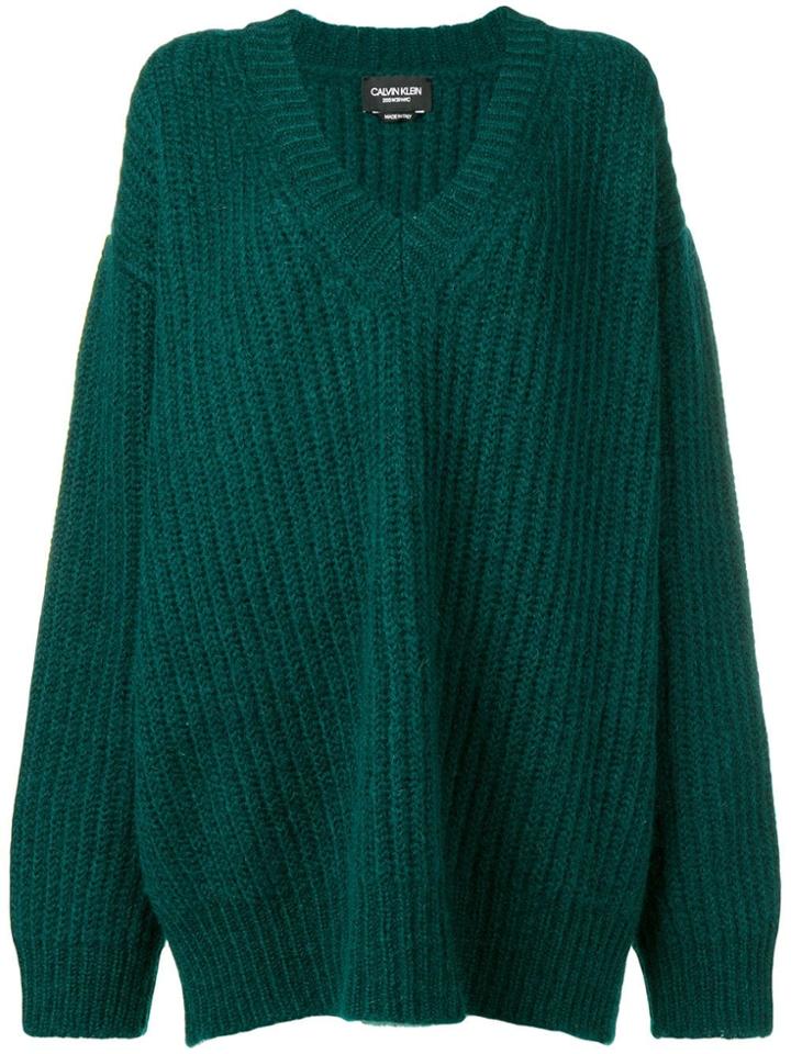 Calvin Klein 205w39nyc Oversized V-neck Sweater - Green