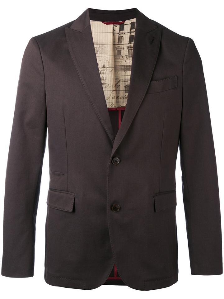 Al Duca D'aosta 1902 - Herringbone Blazer - Men - Cotton/spandex/elastane - 54, Brown, Cotton/spandex/elastane