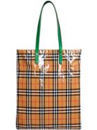 Burberry Large Coated Vintage Check Shopper - Green