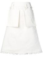 Eudon Choi A-line Fringed Skirt - White