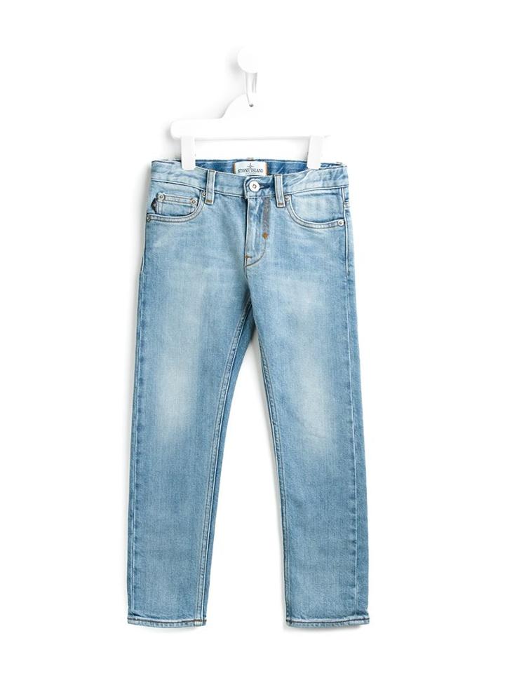 Stone Island Kids Straight Leg Jeans, Boy's, Size: 8 Yrs, Blue