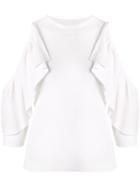 See By Chloé Cold-shoulder Ruffle Sweater - White