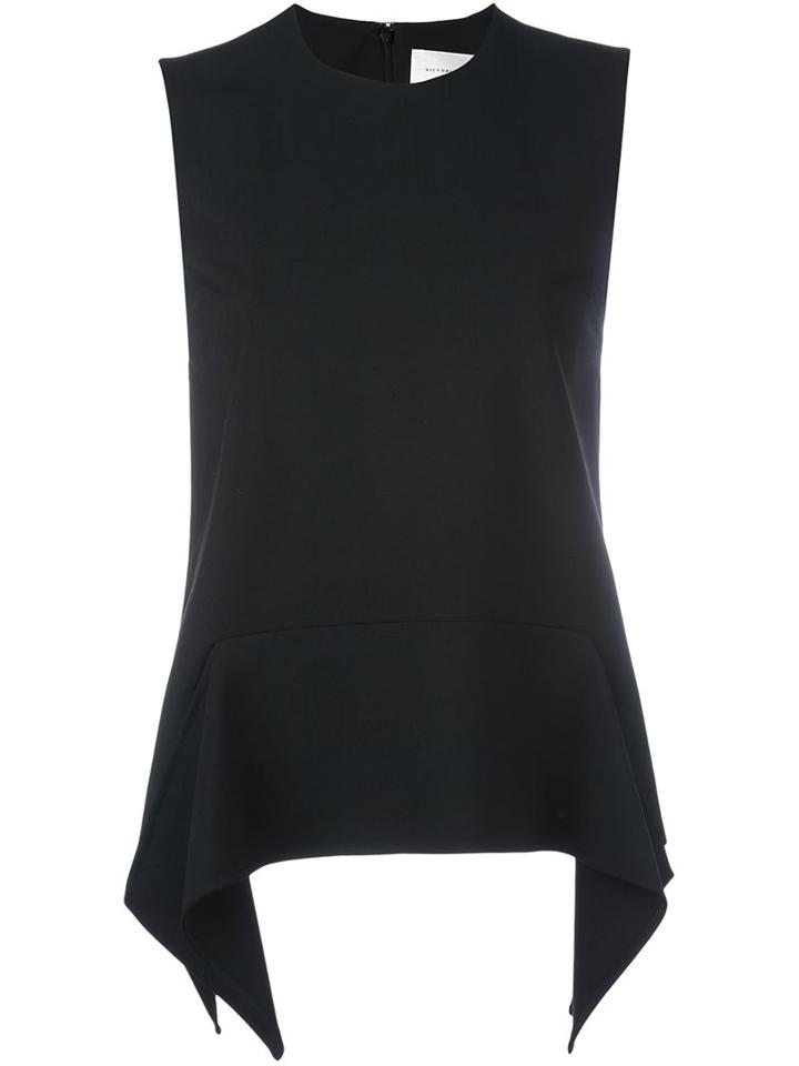 Victoria Victoria Beckham Peplum Top, Women's, Size: 8, Black, Silk/nylon/spandex/elastane/wool