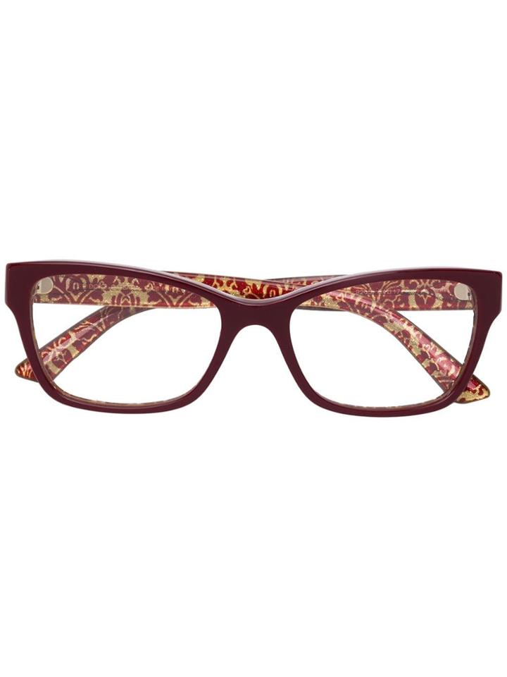 Dolce & Gabbana Eyewear Rectangular Frame Glasses - Red
