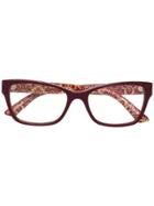 Dolce & Gabbana Eyewear Rectangular Frame Glasses - Red