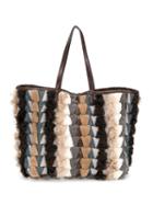Carmina Campus Pompom Tote Bag - Brown