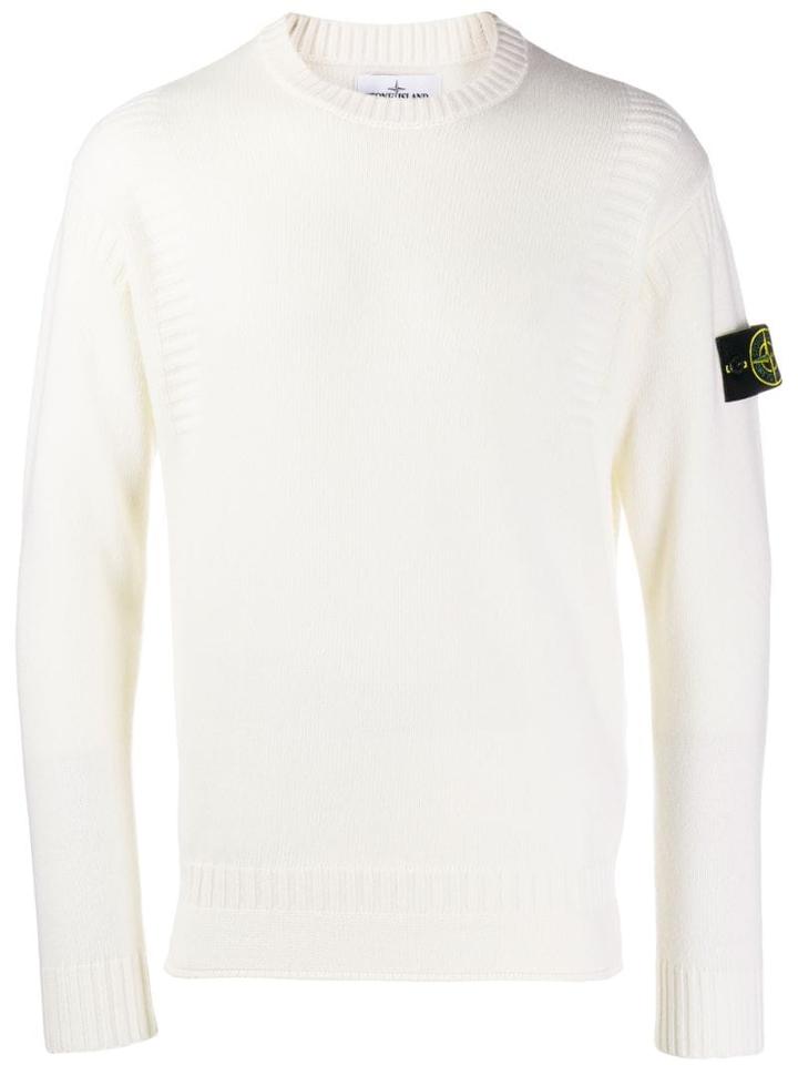 Stone Island Knit Crew Neck Sweater - White