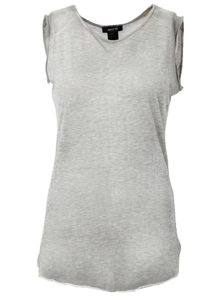 Avant Toi Side Trim Detail Sleeveless Tank, Women's, Size: Xs, Grey, Cotton/polyamide/viscose