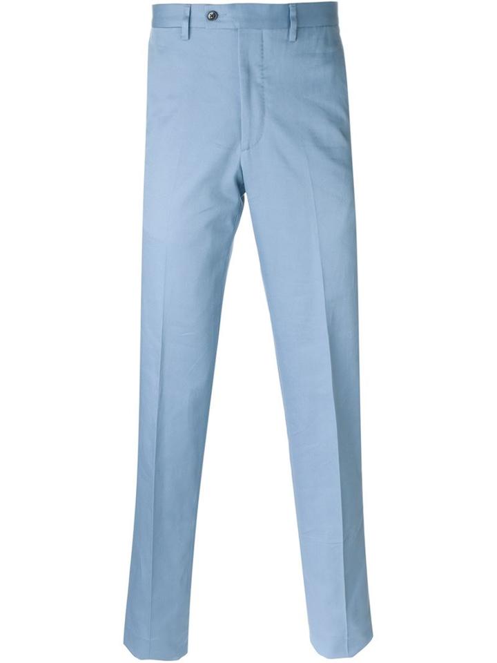 Mp Massimo Piombo Tailored Trousers, Men's, Size: 50, Blue, Cotton