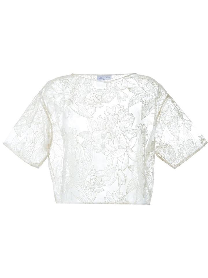 Megan Park Florina Lacework Top, Women's, Size: 14, Nude/neutrals, Silk