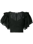 Tome Frill Sleeve Top - Black