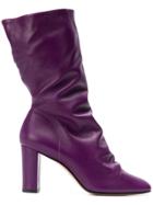 Marc Ellis Slouchy Creased Boots - Purple