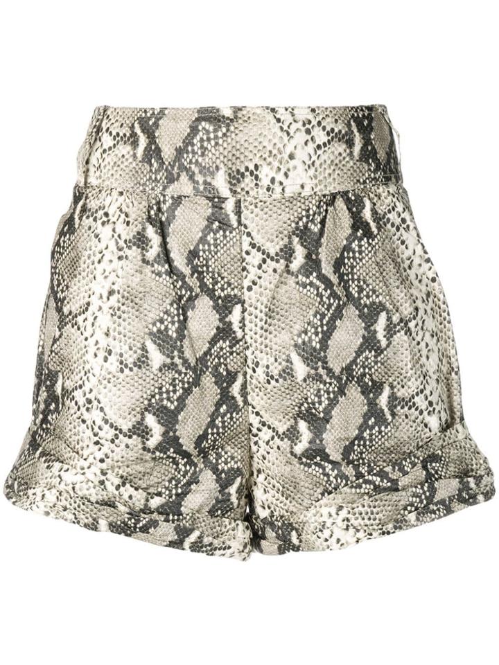 Philosophy Di Lorenzo Serafini Snakeskin Print Shorts - Neutrals