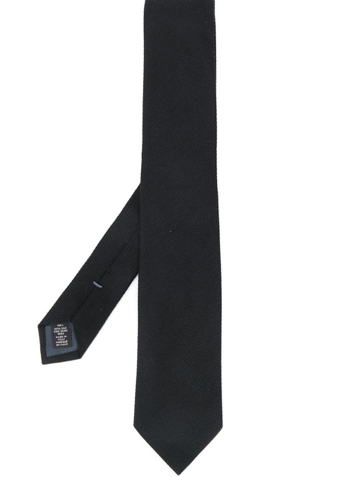 Ermenegildo Zegna Classic Woven Tie - Black