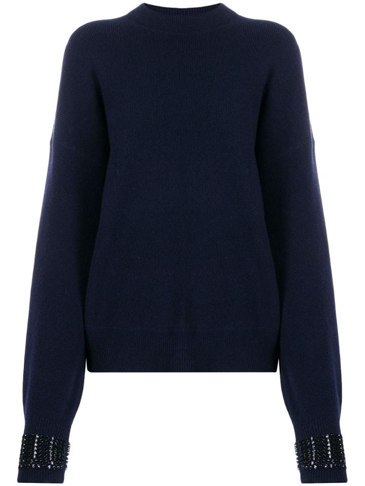 Alexander Wang Embellished-cuff Sweater - Blue