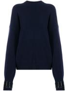Alexander Wang Embellished-cuff Sweater - Blue