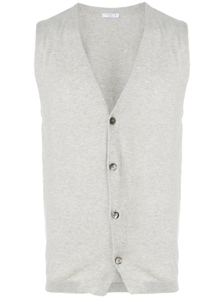 Cenere Gb Buttoned Waistcoat - Grey