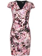 Just Cavalli Fitted V-neck Dress - Pink & Purple