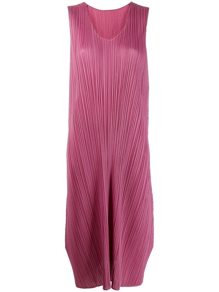 Pleats Please By Issey Miyake Pleated Midi Dress - Pink