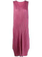 Pleats Please By Issey Miyake Pleated Midi Dress - Pink