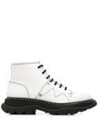 Alexander Mcqueen Lace-up Combat Boots - White