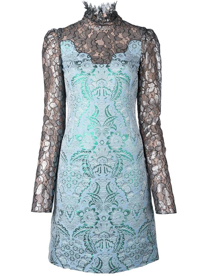 Lanvin Glitter Effect Fitted Dress, Women's, Size: 36, Blue, Polyester/silk/viscose