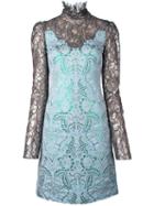 Lanvin Glitter Effect Fitted Dress, Women's, Size: 36, Blue, Polyester/silk/viscose