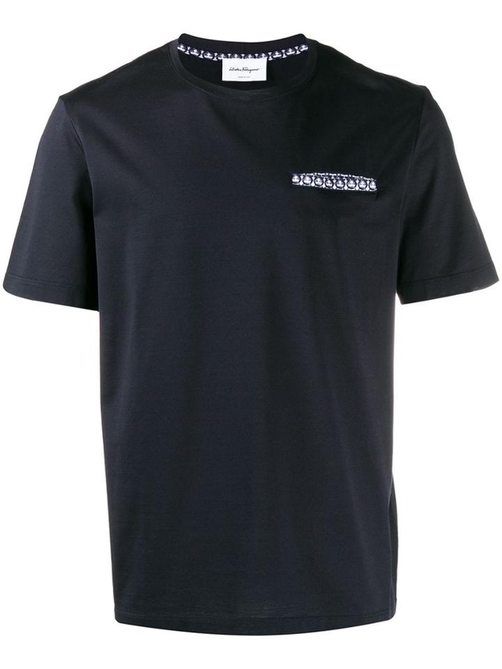 Salvatore Ferragamo Gancini Detail T-shirt - Blue