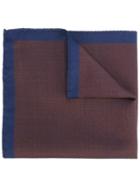 Fashion Clinic Contrast Trim Pocket Square, Men's, Brown, Silk