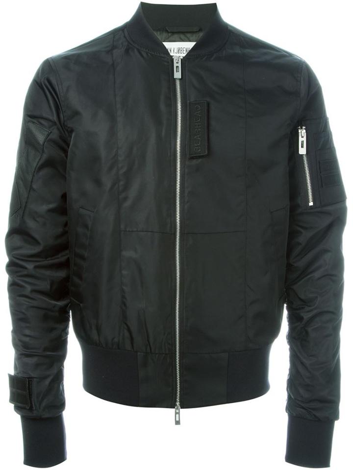 Han Kj0benhavn Leather Patch Bomber Jacket
