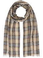 Burberry Vintage Check Lightweight Wool Silk Scarf - Neutrals
