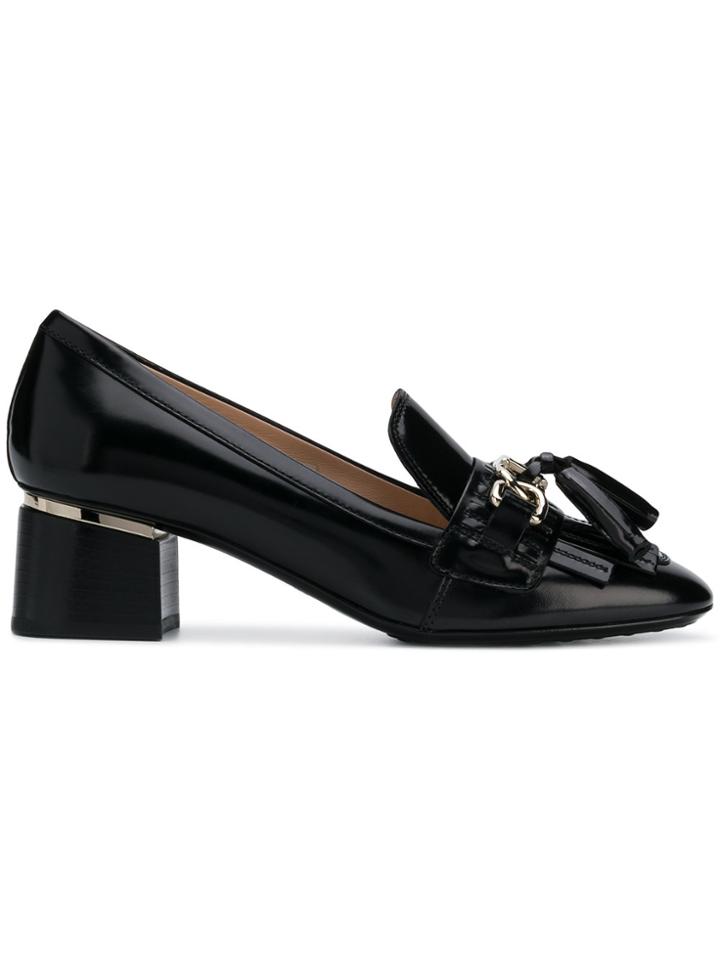 Tod's Block Heel Loafers - Black