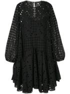 Rochas Perforated Midi Dress - Black