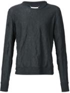 Maison Margiela Creased Effect Jumper, Men's, Size: Small, Black, Metallized Polyester/cotton