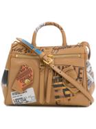 Moschino Moto Parcel Pocket Detail Tote - Brown