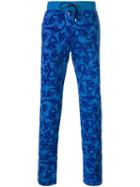 Versace Baroque Track Pants, Men's, Size: Xs, Blue, Cotton/lamb Skin