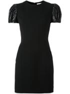 Saint Laurent Puffball Sleeve Mini Dress - Black