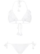 Fisico Frill-detail Bikini Set - White