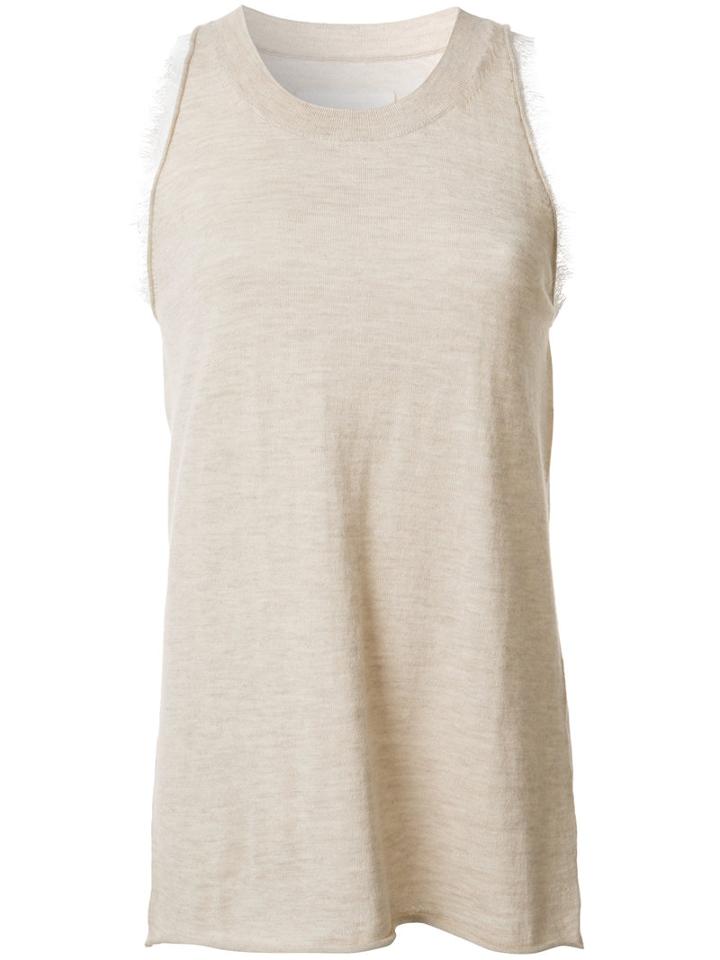 Uma Wang Frayed Detail Tank, Women's, Size: Medium, Nude/neutrals, Cashmere