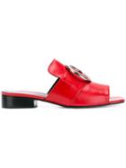 Dorateymur Embossed Hoop Mules - Red