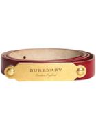Burberry Plaque Buckle Belt - Red
